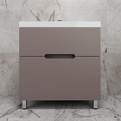 Style Line Тумба с раковиной Матис 80 тауп темный – фотография-3